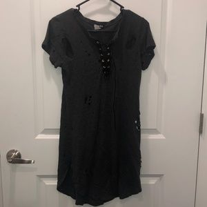 Distressed mini dress
